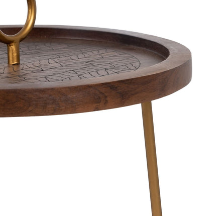 Beistelltisch Gold Holz Braun Eisen 38 x 38 x 66 cm