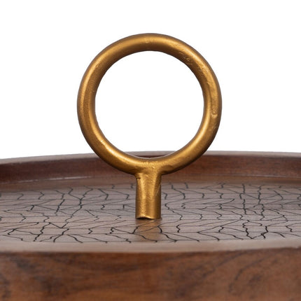 Beistelltisch Gold Holz Braun Eisen 38 x 38 x 66 cm