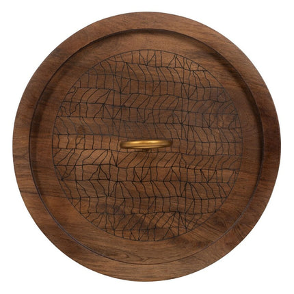 Beistelltisch Gold Holz Braun Eisen 38 x 38 x 66 cm
