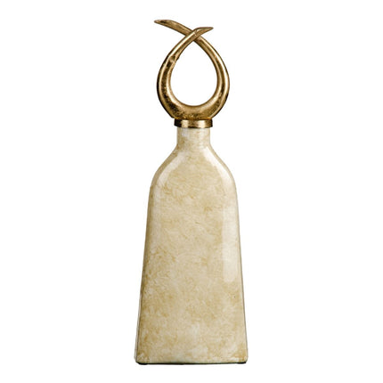 Vase Kristall Gold Metall Weiß 10 x 10 x 53 cm