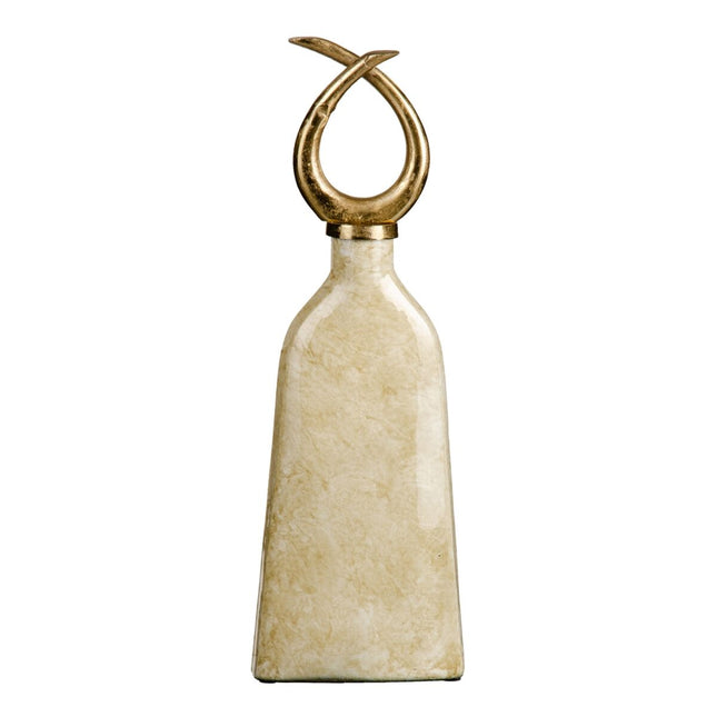 Vase Kristall Gold Metall Weiß 10 x 10 x 53 cm