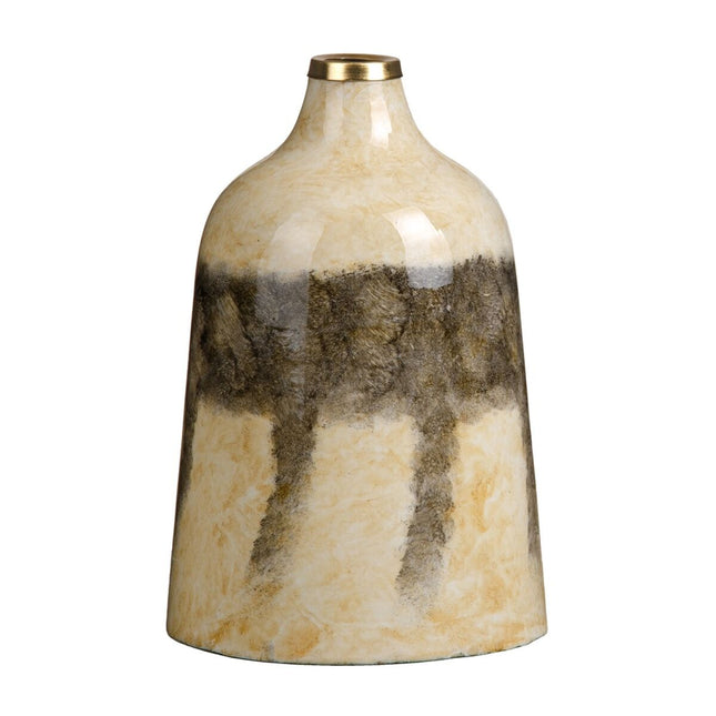 Vase Kristall Grau Creme 17 x 17 x 25 cm