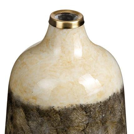 Vase Kristall Grau Creme 17 x 17 x 25 cm