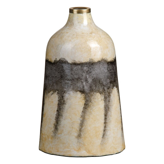 Vase Kristall Grau 18 x 18 x 31 cm Creme
