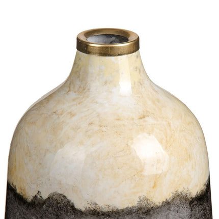 Vase Kristall Grau 18 x 18 x 31 cm Creme