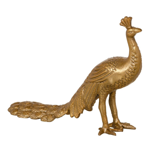 Deko-Figur 26 x 7 x 19 cm Gold Pfau