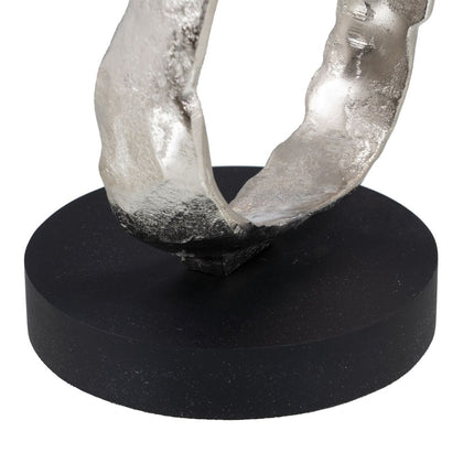 Deko-Figur 18 x 15 x 47 cm Schwarz Silber