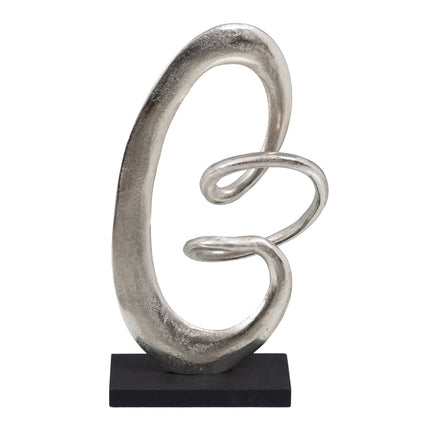 Deko-Figur 24 x 10 x 42 cm Schwarz Silber