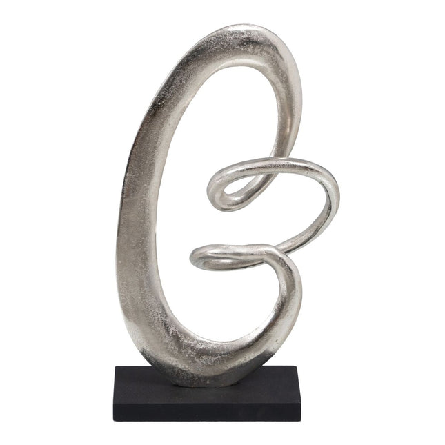 Deko-Figur 24 x 10 x 42 cm Schwarz Silber