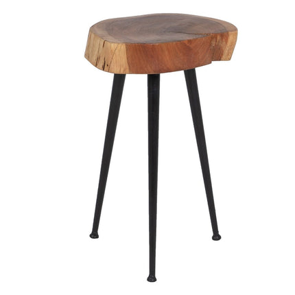 Beistelltisch 38 x 35 x 51 cm natürlich Schwarz Holz Eisen