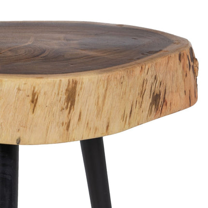 Beistelltisch 38 x 35 x 51 cm natürlich Schwarz Holz Eisen