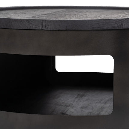 Couchtisch 75 x 75 x 34 cm Holz Eisen 2 Stück