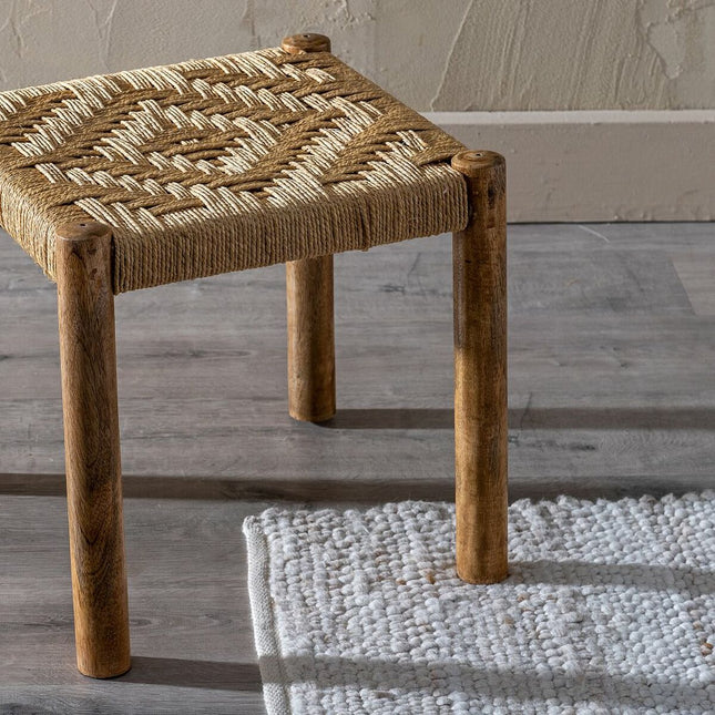 Hocker Holz 40 x 40 x 40 cm Naturfaser