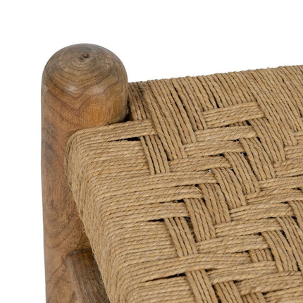 Hocker Holz Naturfaser 100 x 45 x 40 cm