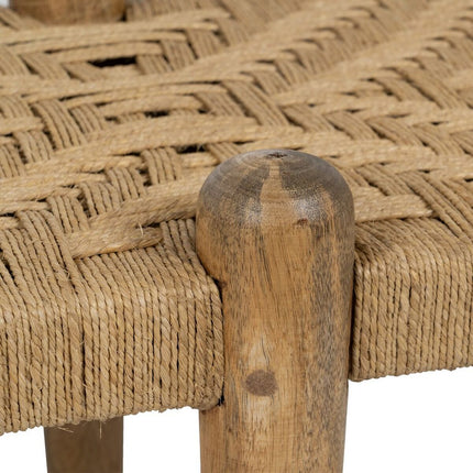 Hocker Holz Naturfaser 100 x 45 x 40 cm