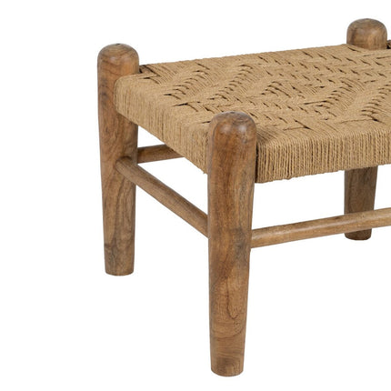 Hocker Holz Naturfaser 100 x 45 x 40 cm