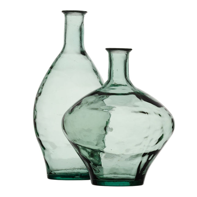 Vase 37 x 37 x 46 cm Recyceltes Glas grün