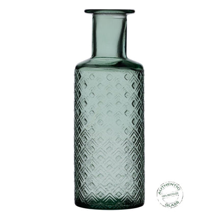 Vase Recyceltes Glas grün 9 x 9 x 28 cm