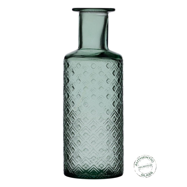 Vase Recyceltes Glas grün 9 x 9 x 28 cm