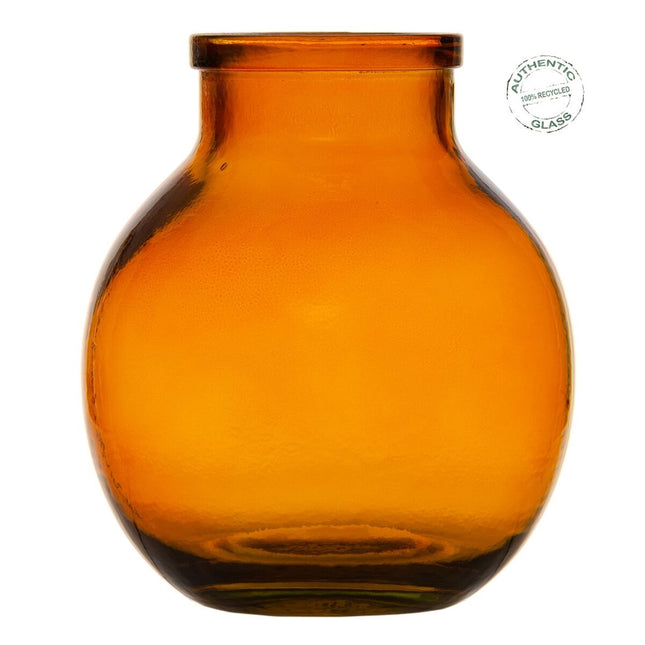 Vase Bernstein Recyceltes Glas 21 x 21 x 25 cm