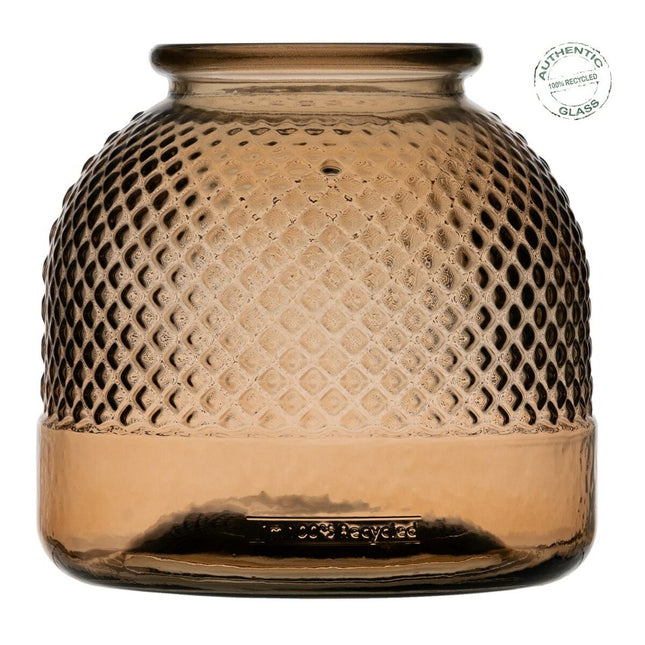Vase Recyceltes Glas 24 x 24 x 24 cm Karamell