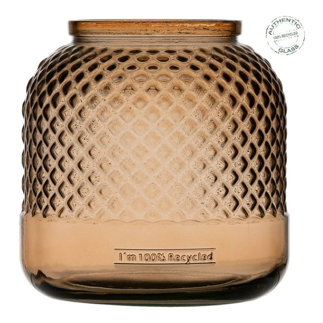 Vase Recyceltes Glas Karamell 19 x 19 x 19 cm