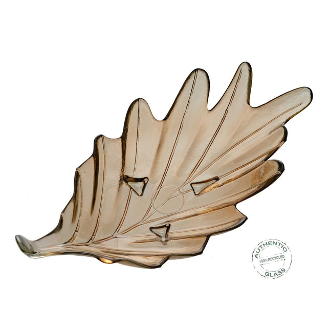 Tischdekoration 46 x 25 x 12 cm Recyceltes Glas Karamell