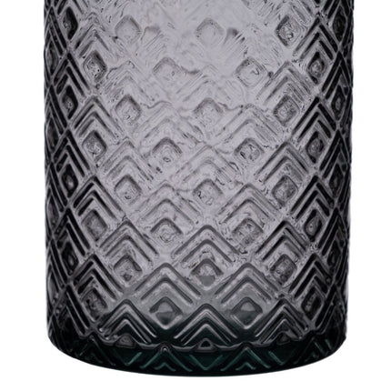Blumenvase Grau Recyceltes Glas 9 x 9 x 28 cm
