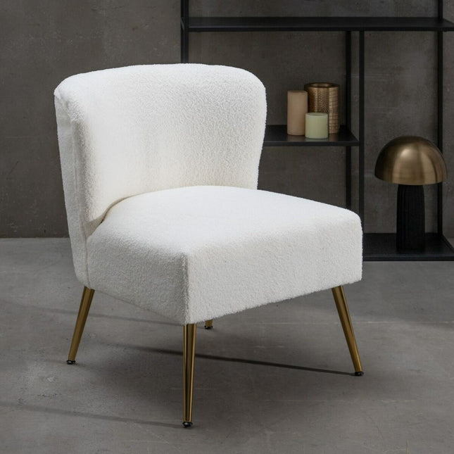Sessel 66 x 65 x 72 cm synthetische Stoffe Metall Weiß