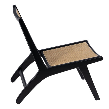 Sessel 60,5 x 73,5 x 72,5 cm natürlich Schwarz Holz Rattan