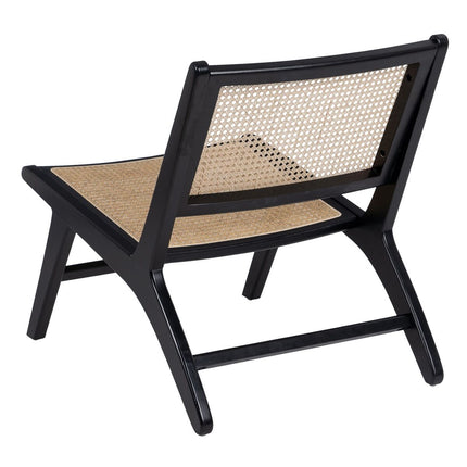 Sessel 60,5 x 73,5 x 72,5 cm natürlich Schwarz Holz Rattan