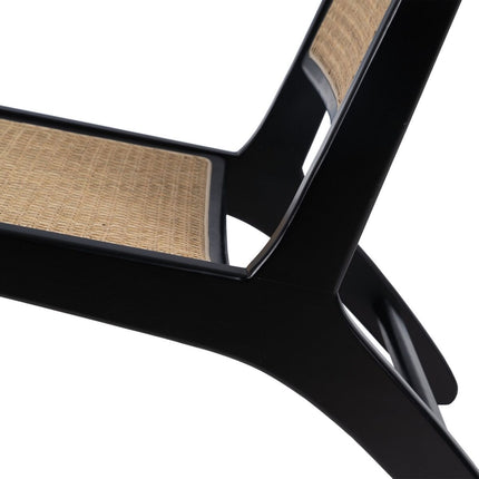 Sessel 60,5 x 73,5 x 72,5 cm natürlich Schwarz Holz Rattan