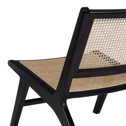 Sessel 60,5 x 73,5 x 72,5 cm natürlich Schwarz Holz Rattan