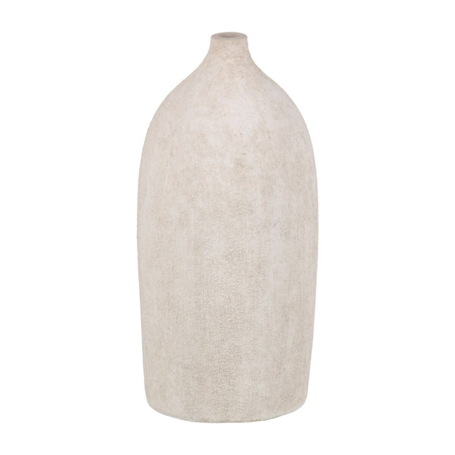 Vase Creme aus Keramik Sand 14 x 14 x 31 cm