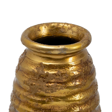 Vase 16 x 16 x 41,5 cm aus Keramik Gold