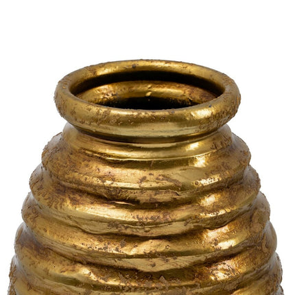 Vase 24 x 24 x 60 cm aus Keramik Gold
