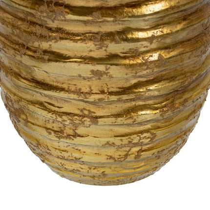 Vase 24 x 24 x 60 cm aus Keramik Gold