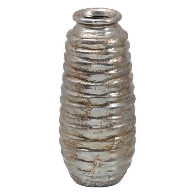 Vase aus Keramik Silber 16 x 16 x 40 cm