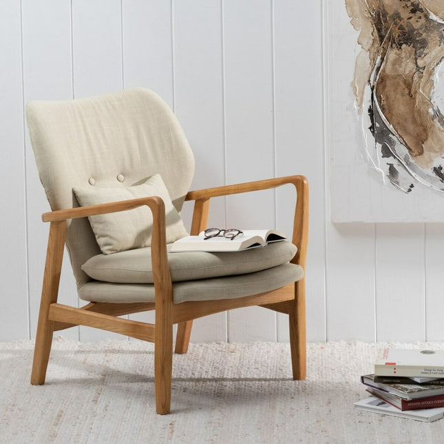 Sessel 67 x 73 x 84 cm synthetische Stoffe Beige Holz