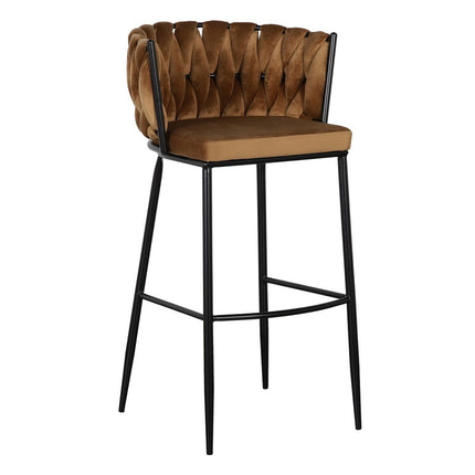 Hocker 57 x 57 x 104 cm synthetische Stoffe Schwarz Metall Braun