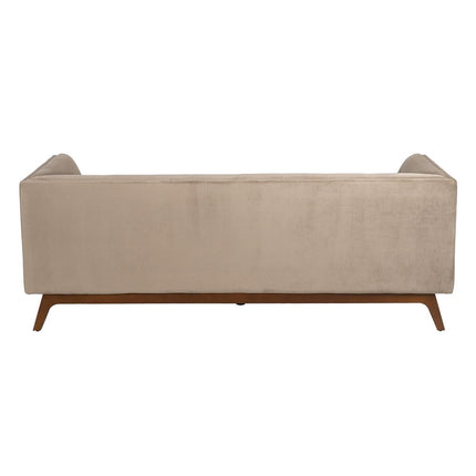 Sofa 198 x 81 x 72 cm Champagner synthetische Stoffe Holz Samt