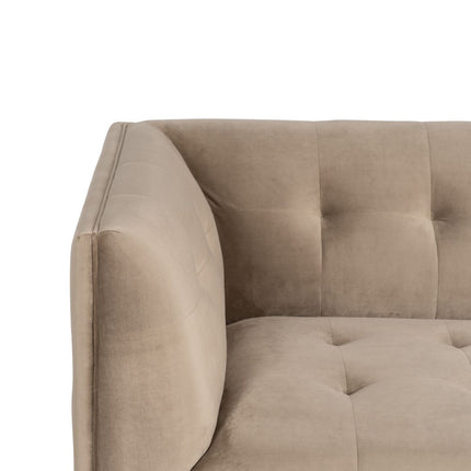 Sofa 198 x 81 x 72 cm Champagner synthetische Stoffe Holz Samt