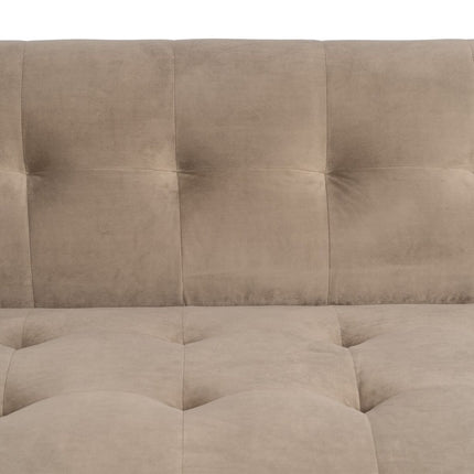 Sofa 198 x 81 x 72 cm Champagner synthetische Stoffe Holz Samt