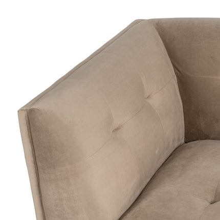 Sofa 198 x 81 x 72 cm Champagner synthetische Stoffe Holz Samt