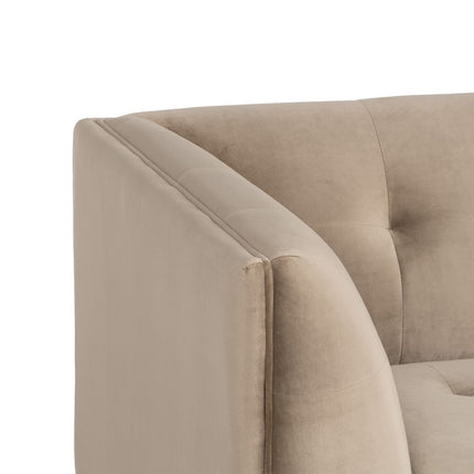 Sofa 198 x 81 x 72 cm Champagner synthetische Stoffe Holz Samt