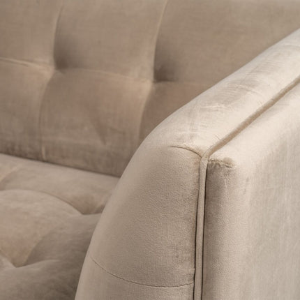 Sofa 198 x 81 x 72 cm Champagner synthetische Stoffe Holz Samt