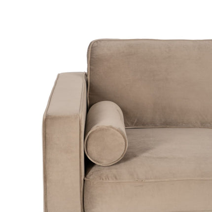 Sofa 172 x 89 x 91 cm Champagner synthetische Stoffe Holz Samt