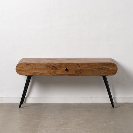 TV-Möbel 118 x 36 x 55 cm natürlich Schwarz Holz Eisen