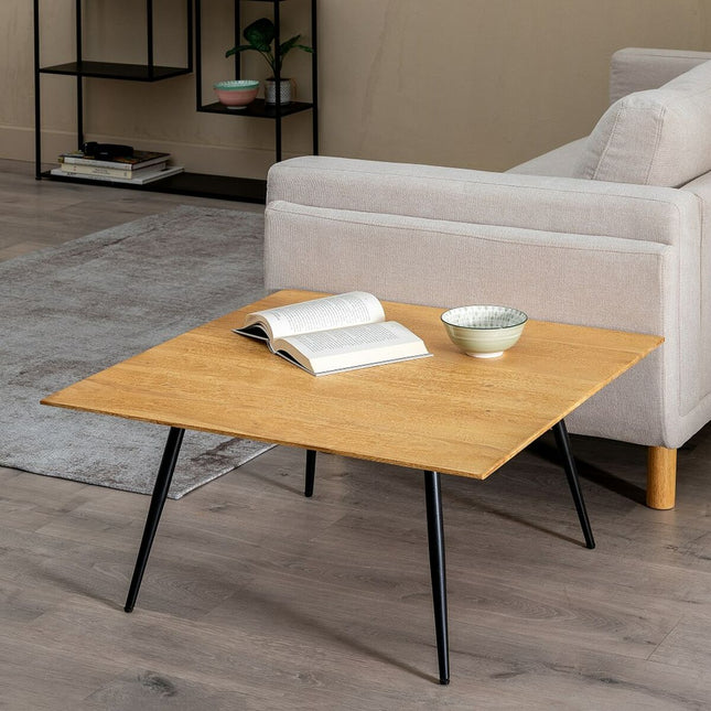 Couchtisch Holz Eisen 80 x 80 x 40 cm