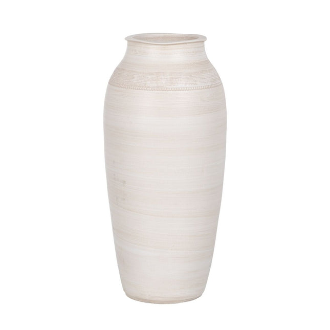 Vase Creme aus Keramik 25 x 25 x 60 cm